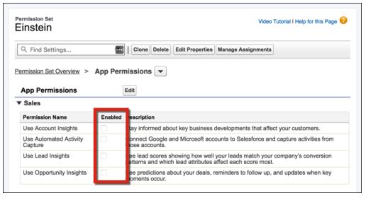 Enable Permissions for Sales Cloud Einstein